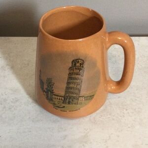 Orange Ceramic Pisa Tower Mug